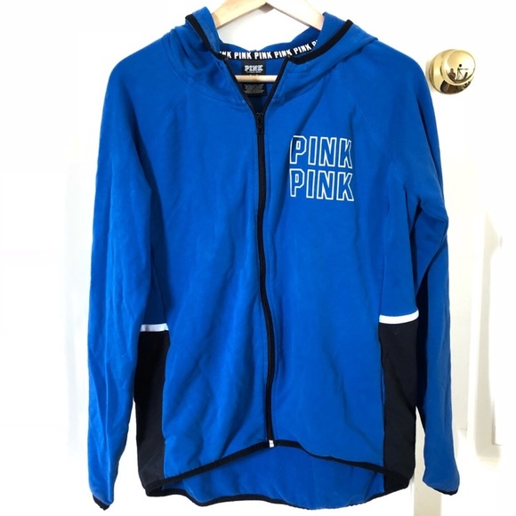 PINK Victoria's Secret Sweaters - Victoria’s Secret PINK Blue Zip Up Hoodie